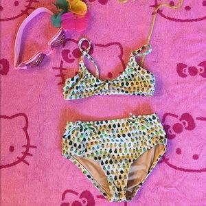 J.Crew Crewcuts Girls 6/7 Green Apple Bikini